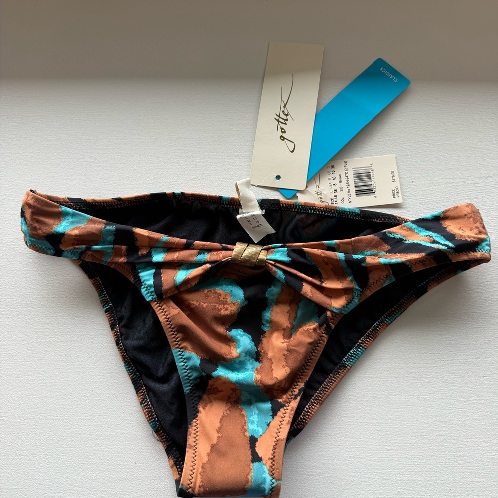 Gottex Brown and Blue Bikini Bottom Swimwear